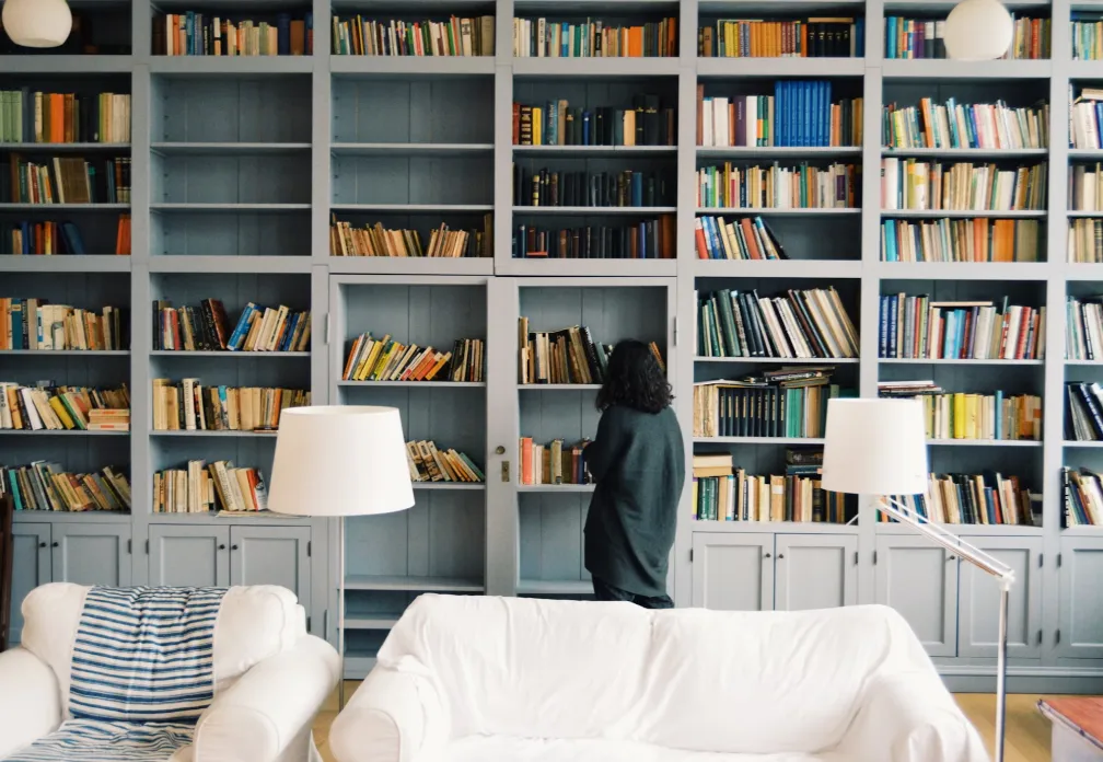 A wall of books.